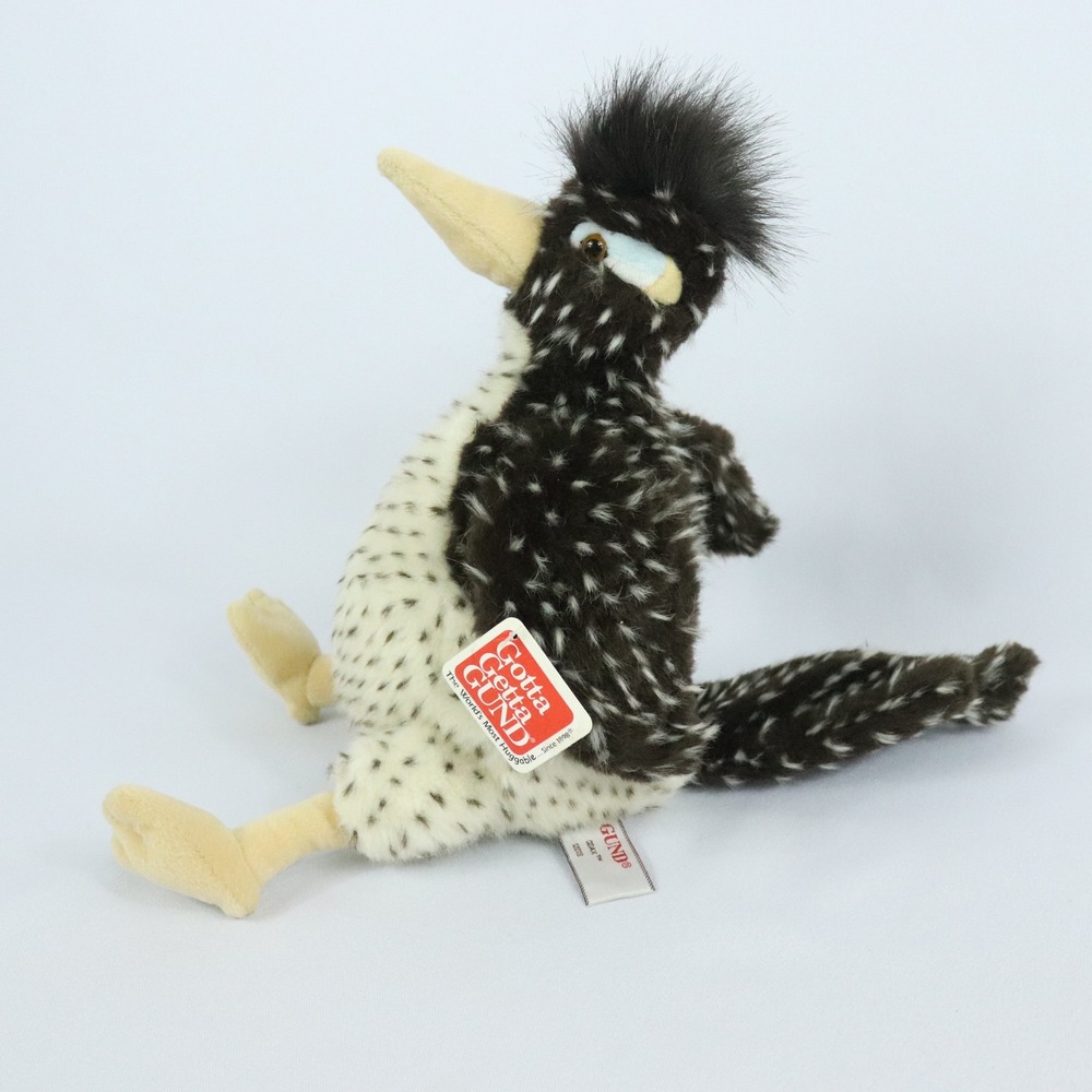 Vintage 90s Gund Obax Roadrunner Plush Toy Stuffed Animal Bird 9" NWT